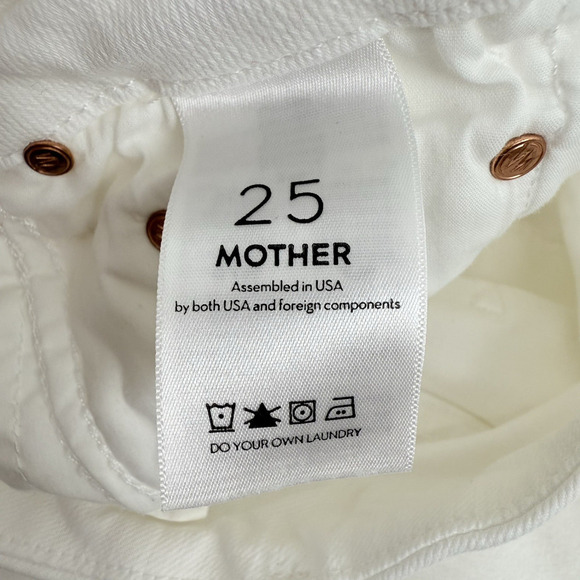 Mother Jeans 25 High Waisted Looker Ankle Fray White Fairest Of Them All Skinny - Picture 12 of 16